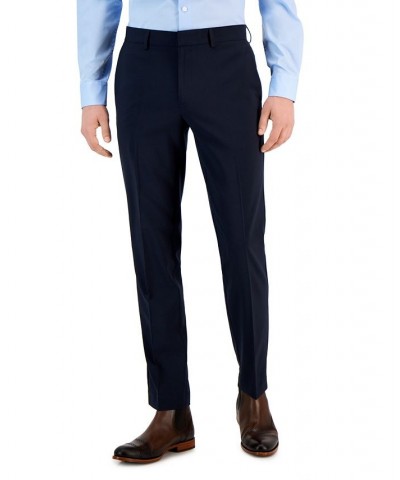 Men's Slim-Fit Flat Front Pants Blue $23.19 Pants