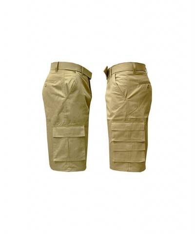 Men's 7-Pocket Cargo Belt Shorts Tan/Beige $15.20 Shorts