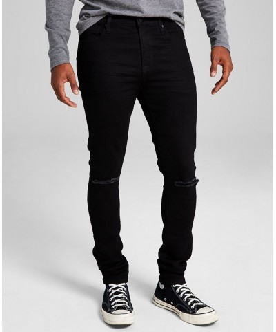 Men's Newirk Skinny-Fit Stretch Destroyed Jeans Black $21.84 Jeans