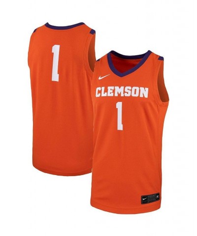 Men's 1 Orange Clemson Tigers Team Replica Basketball Jersey $39.60 Jersey