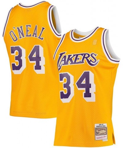 Men's Shaquille O'Neal Gold-Tone Los Angeles Lakers Hardwood Classics 1996-97 Swingman Jersey Gold $44.95 Jersey