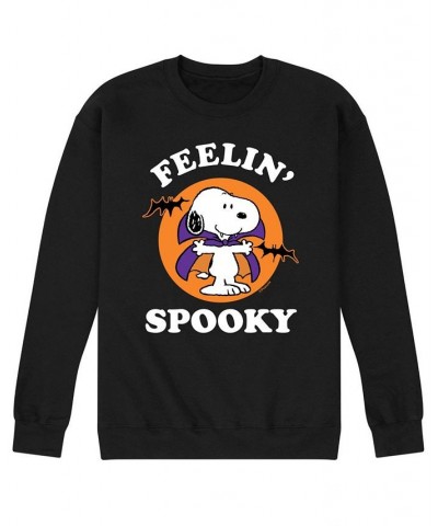 Men's Peanuts Feeling Spooky Fleece T-shirt Black $30.24 T-Shirts
