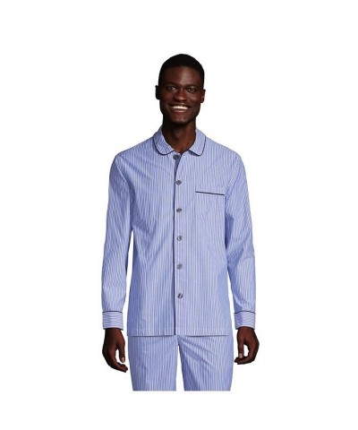 Men's Poplin Pajama Shirt Mariner blue/navy gingham $35.37 Pajama