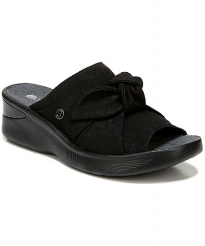 Smile Washable Slide Wedge Sandals Black $30.80 Shoes