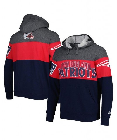 Men's Heather Charcoal, Navy New England Patriots Extreme Pullover Hoodie $40.32 Sweatshirt
