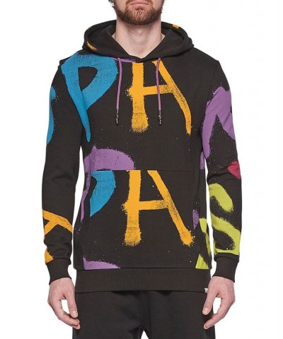 ELEVEN PARIS Men's Regular-Fit Graffiti Logo-Print Hoodie Multi $43.47 Sweatshirt