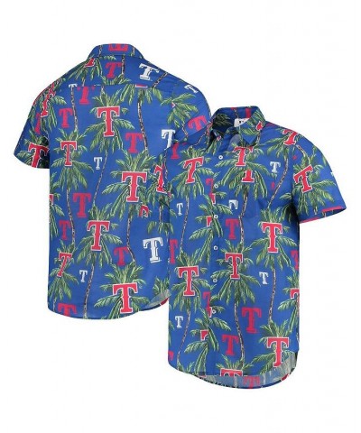 Men's Royal Texas Rangers Palm Tree Button Up Shirt $29.14 Shirts