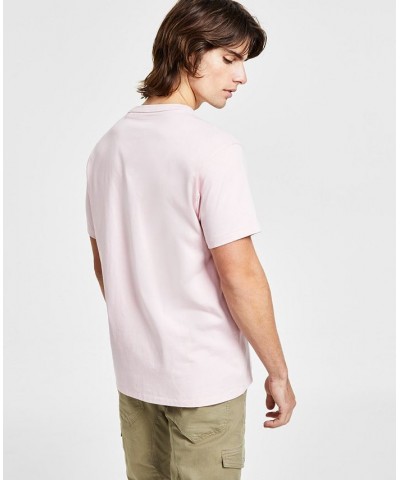 Men's 3D Embroidered Logo Graphic T-Shirt Pink $27.54 T-Shirts