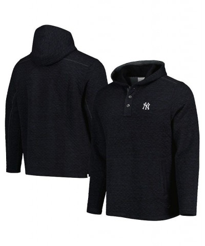Men's Black New York Yankees Queensland Quilted Hoodie $80.00 Sweatshirt