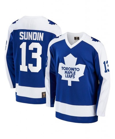 Men's Branded Mats Sundin Blue Toronto Maple Leafs Breakaway Retired Player Jersey $88.20 Jersey