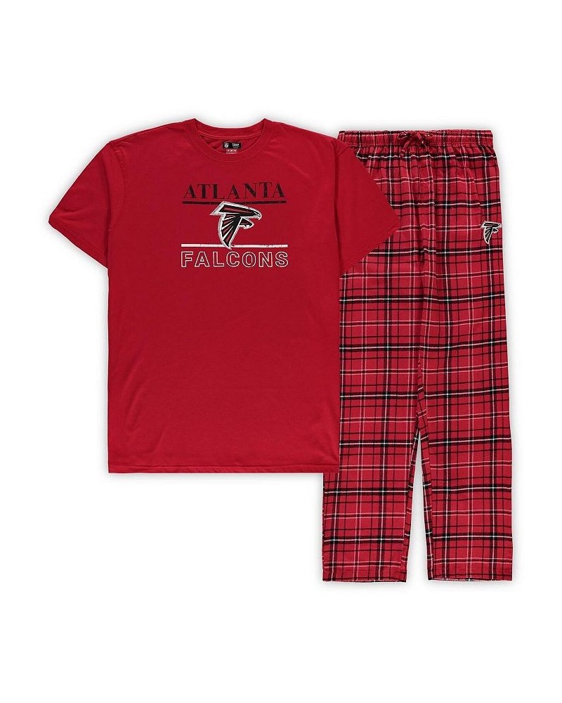 Men's Red Atlanta Falcons Big and Tall Lodge T-shirt and Pants Sleep Set $35.09 Pajama