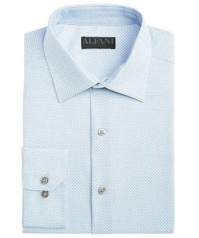 Men's Slim Fit 2-Way Stretch Stain Resistant Geometric Print Dress Shirt White $17.94 Dress Shirts
