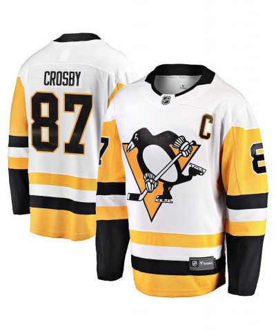 Men's Branded Sidney Crosby White Pittsburgh Penguins Captain Away Premier Breakaway Player Jersey $62.90 Jersey