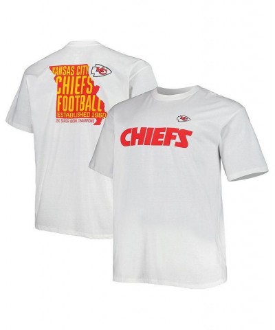 Men's Branded White Kansas City Chiefs Big and Tall Hometown Collection Hot Shot T-shirt $19.80 T-Shirts
