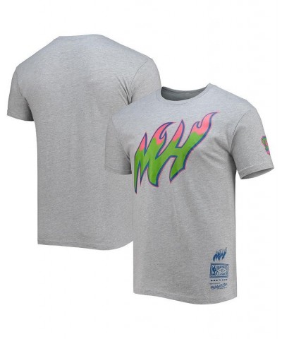 Men's Heathered Gray Miami Heat Hardwood Classics Color Bomb Energy T-shirt $20.13 T-Shirts