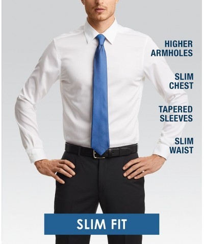 Men's Slim-Fit Performance Stretch Cooling Tech Navy Blue/Pink Square-Print Dress Shirt Blue $23.85 Dress Shirts