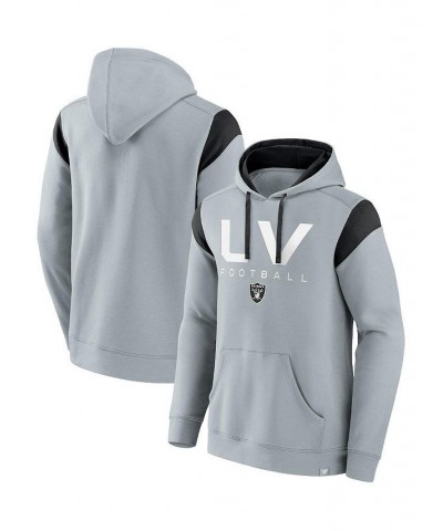 Men's Branded Silver Las Vegas Raiders Call The Shot Pullover Hoodie $24.80 Sweatshirt