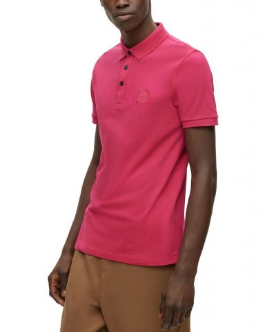 BOSS Men's Stretch-Cotton Slim-Fit Polo Shirt with Logo Patch Pink $42.14 Polo Shirts