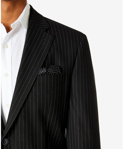 Men's Black Pinstripe Suit Black $72.38 Suits
