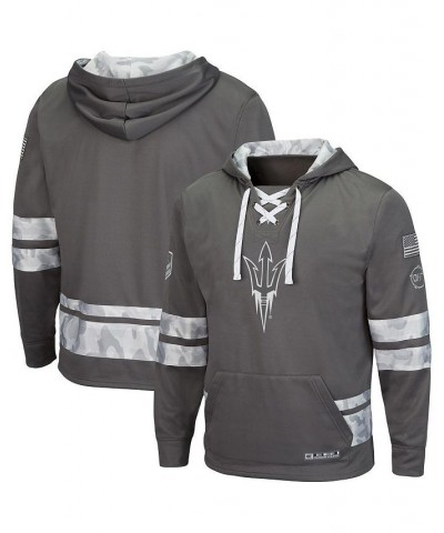 Men's Gray Arizona State Sun Devils OHT Military-Inspired Appreciation Arctic Camo Lace-Up Pullover Hoodie $27.28 Sweatshirt