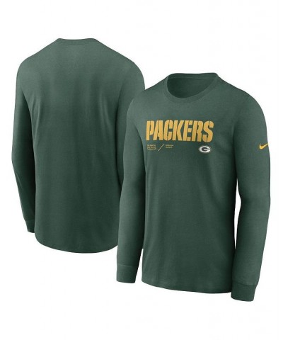 Men's Green Green Bay Packers Sideline Infograph Lock Up Performance Long Sleeve T-Shirt $24.07 T-Shirts