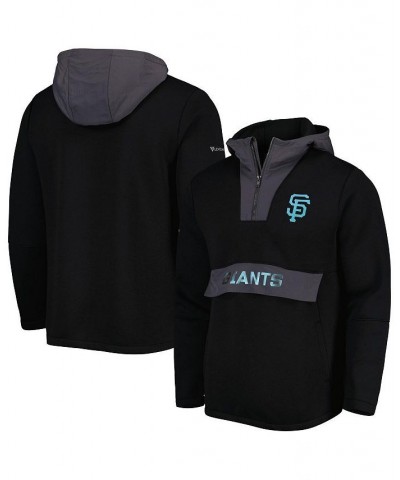 Men's Black San Francisco Giants Ruckus Quarter-Zip Hoodie $64.40 Sweatshirt