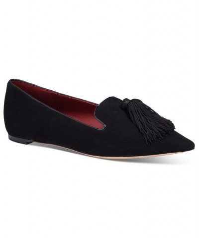 Women's Adore Tassel Pointed-Toe Loafer Flats Black $83.20 Shoes