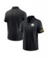 Men's Black Pittsburgh Steelers Logo Sideline Elite Performance Polo Shirt $36.90 Polo Shirts