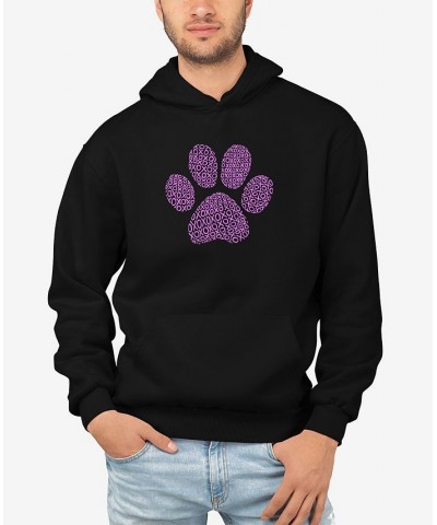 Men's XOXO Dog Paw Word Art Hooded Sweatshirt Black $33.59 Sweatshirt