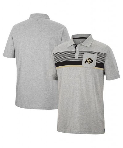 Men's Heathered Gray Colorado Buffaloes Golfer Pocket Polo Shirt $32.44 Polo Shirts