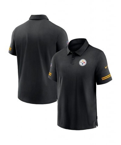 Men's Black Pittsburgh Steelers Logo Sideline Elite Performance Polo Shirt $36.90 Polo Shirts