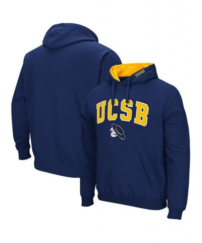 Men's Navy UC Santa Barbara Gauchos Arch And Logo Pullover Hoodie $26.40 Sweatshirt