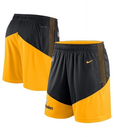 Men's Black, Gold Pittsburgh Steelers Primary Lockup Performance Shorts $29.14 Shorts