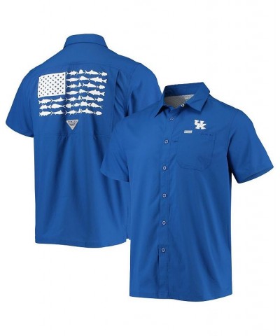 Men's PFG Royal Kentucky Wildcats Slack Tide Camp Button-Up Shirt $29.40 Shirts