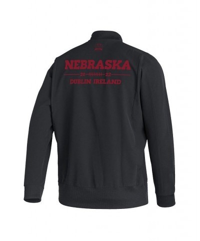 Men's Black Nebraska Huskers Ireland Sideline Woven Primeblue Full-Zip Bomber Jacket $33.62 Jackets