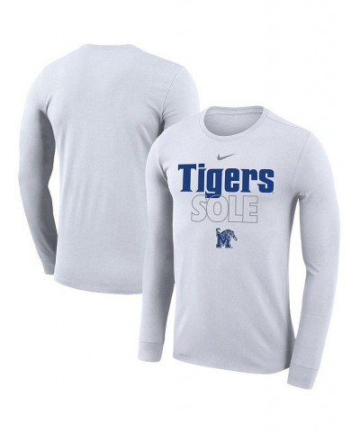 Men's White Memphis Tigers On Court Bench Long Sleeve T-shirt $25.99 T-Shirts