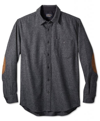 Men's Solid Trail Shirt with Faux-Suede Elbow Patches Black $61.25 Shirts