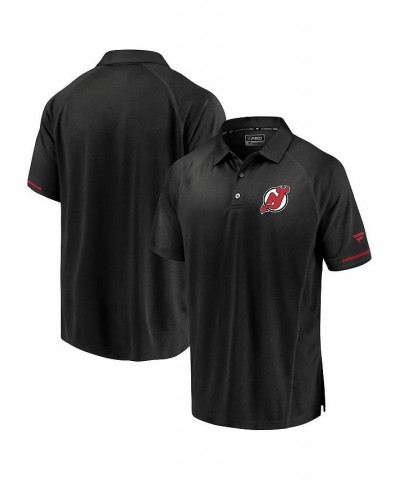 Men's Branded Black New Jersey Devils Authentic Pro Rinkside Polo Shirt $31.89 Polo Shirts