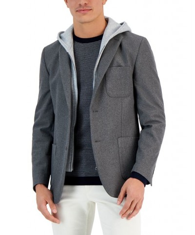 Men's Slim-Fit Hooded Sport Coat Gray $134.20 Blazers