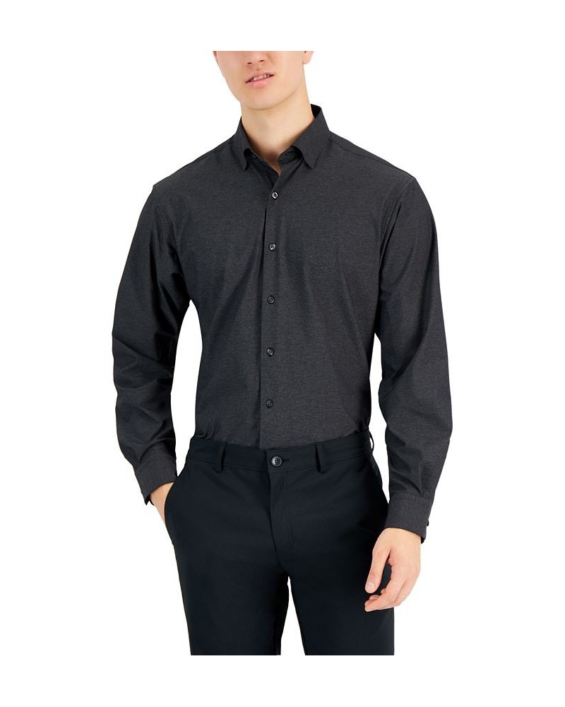 Men's Regular Fit Travel Ready Solid Dress Shirt Black $23.39 Dress Shirts