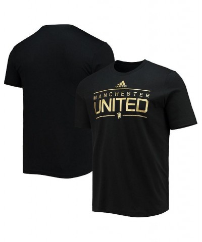 Men's Black Manchester United Iridescent Graphic T-shirt $25.07 T-Shirts