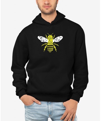 Men's Bee Kind Word Art Hooded Sweatshirt Black $30.00 Sweatshirt