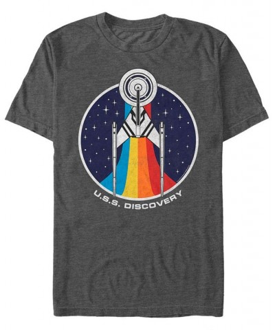 Star Trek Men's Discovery Retro Rainbow U.S.S. Discovery Short Sleeve T-Shirt Gray $19.59 T-Shirts