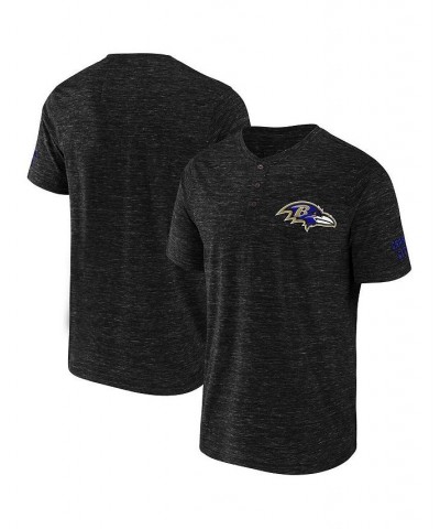 Men's NFL x Darius Rucker Collection by Black Baltimore Ravens Slub Henley T-shirt $17.60 T-Shirts