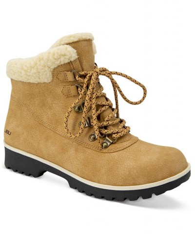 Women's Blue Creek Water-Resistant Lace-Up Booties Tan $23.01 Shoes