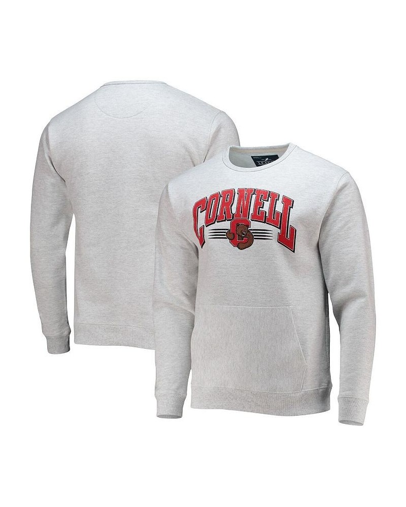 Men's Heathered Gray Cornell Big Red Upperclassman Pocket Pullover Sweatshirt $39.74 Sweatshirt