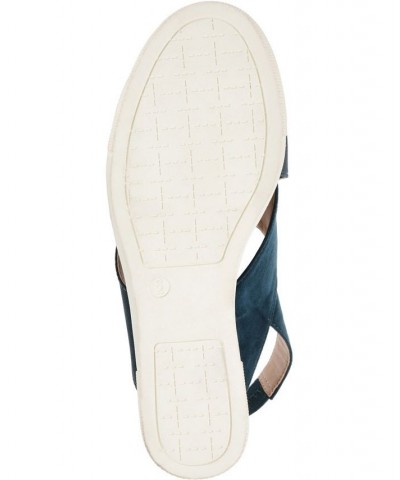 Women's Ronnie Wedge Sandals Blue $50.99 Shoes