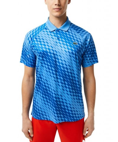 x Novak Djokovic Men's Geometric Print Tennis Polo Blue $57.20 Polo Shirts