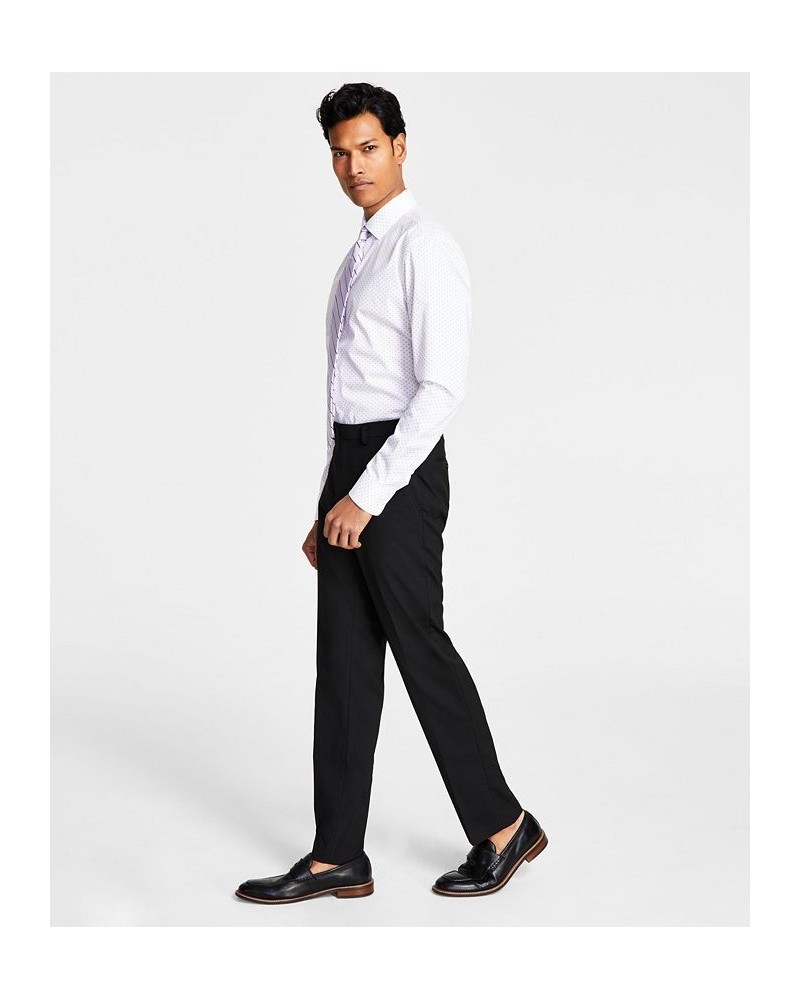 Men's Slim-Fit Stretch Solid Suit Pants Black $33.15 Suits