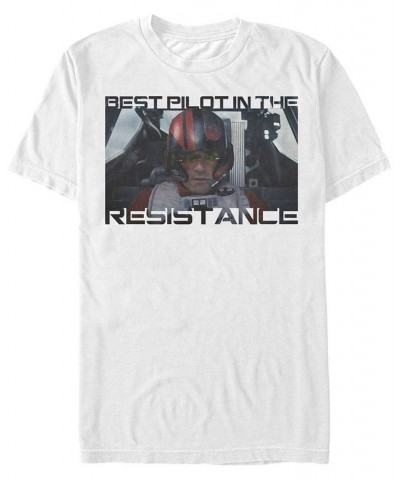 Star Wars Men's Poe Dameron Best Pilot In The Resistance Short Sleeve T-Shirt White $15.40 T-Shirts